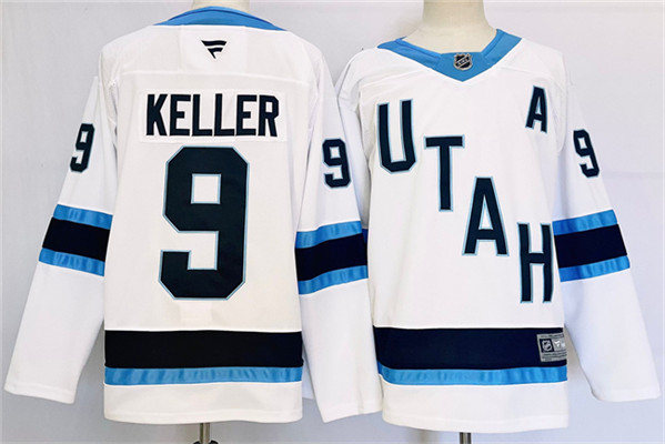 Men's Utah Hockey Club #9 Clayton Keller White Stitched Jersey