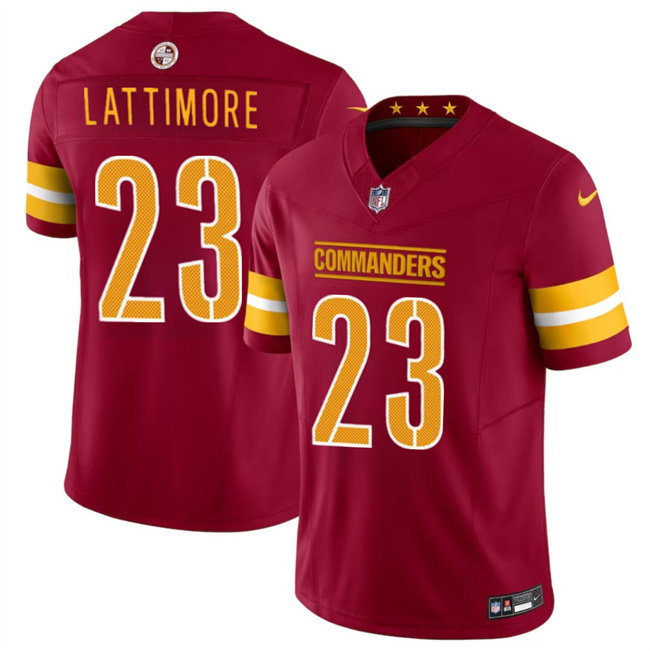 Men's Washington Commanders #23 Marshon Lattimore Burgundy 2024 F.U.S.E. Vapor Limited Stitched Football Jersey