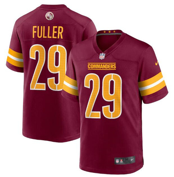 Men's Washington Commanders #29 Kendall Fuller 2022 Burgundy Game Stitched Jersey