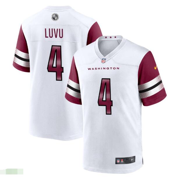 Men's Washington Commanders #4 Frankie Luvu Nike White Burgundy Game Jersey