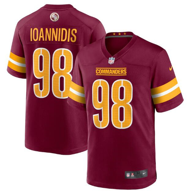 Men's Washington Commanders #98 Matt Ioannidis 2022 Burgundy Game Stitched Jersey