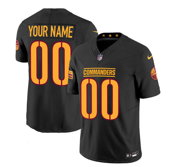 Men's Washington Commanders Active Player Custom Black 2023 F.U.S.E. Vapor Limited Stitched Football Jersey