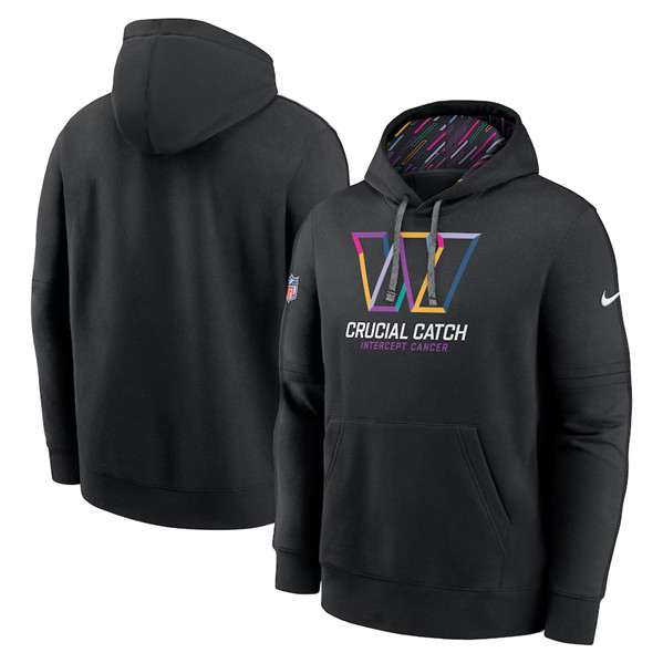 Men's Washington Commanders Black 2024 Crucial Catch Club Pullover Hoodie