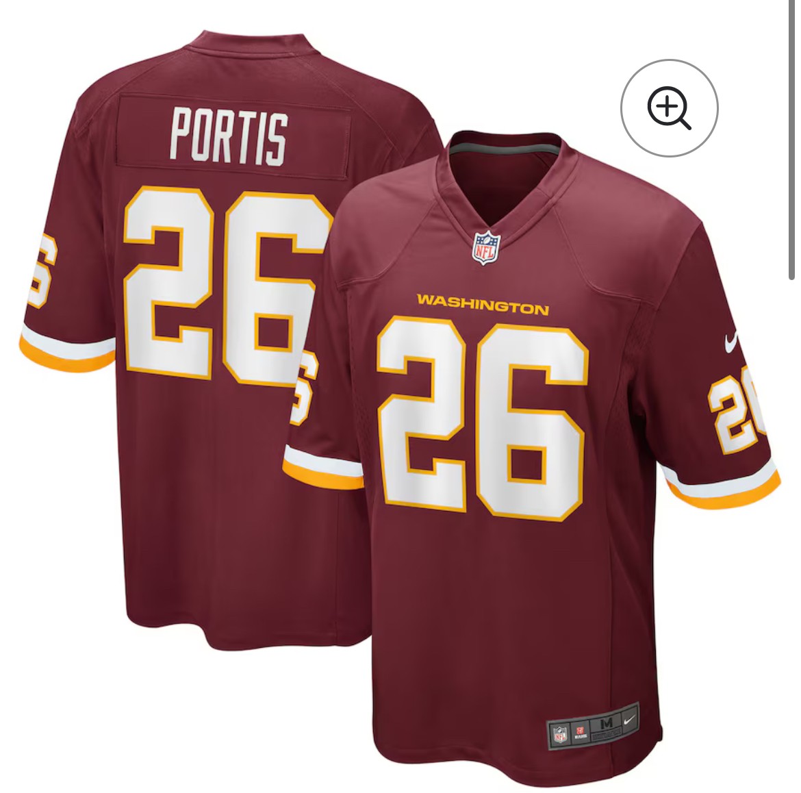 Men's Washington Redskins #26 Clinton Portis Nike Burgundy Game Jersey