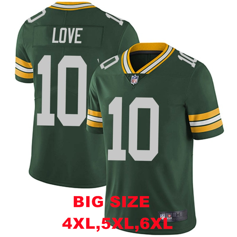 Men Green Bay Packers #10 Jordan Love Green Limited Team Color Vapor Untouchable 4XL 5XL 6XL Jersey-BIG SIZE