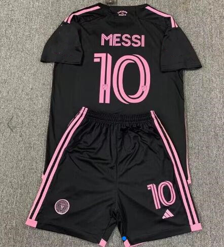 Men/Youth Inter Miami CF #10 Lionel Messi Jersey Black Soccer Set