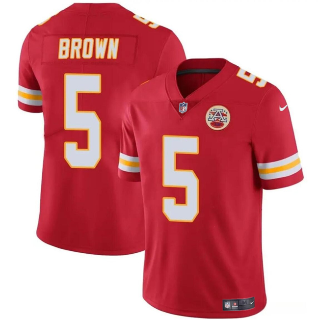 Men’s Kansas City Chiefs #5 Hollywood Brown Red Vapor Untouchable Limited Football Stitched Jersey