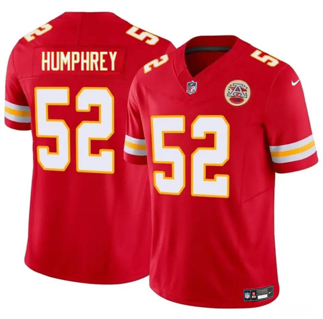 Men’s Kansas City Chiefs #52 Creed Humphrey Red 2024 F.U.S.E Vapor Untouchable Limited Stitched Football Jersey