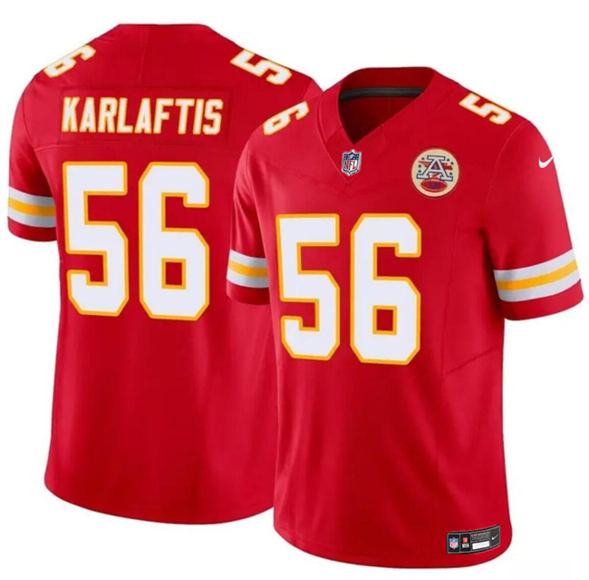 Men’s Kansas City Chiefs #56 George Karlaftis Red 2024 F.U.S.E Vapor Untouchable Limited Stitched Football Jersey