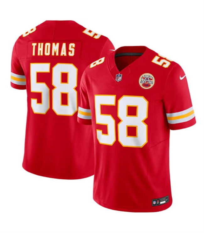 Men’s Kansas City Chiefs #58 Derrick Thomas Red 2024 F.U.S.E Vapor Untouchable Limited Stitched Football Jersey