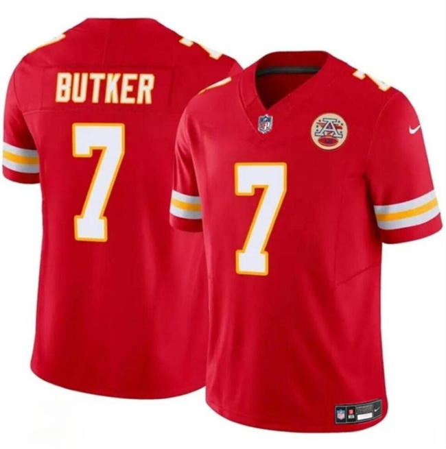 Men’s Kansas City Chiefs #7 Harrison Butker Red 2024 F.U.S.E Vapor Untouchable Limited Stitched Football Jersey