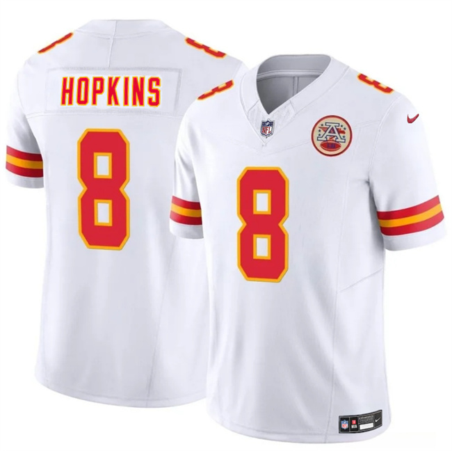 Men’s Kansas City Chiefs #8 DeAndre Hopkins White 2024 F.U.S.E. Vapor Untouchable Limited Stitched Football Jersey