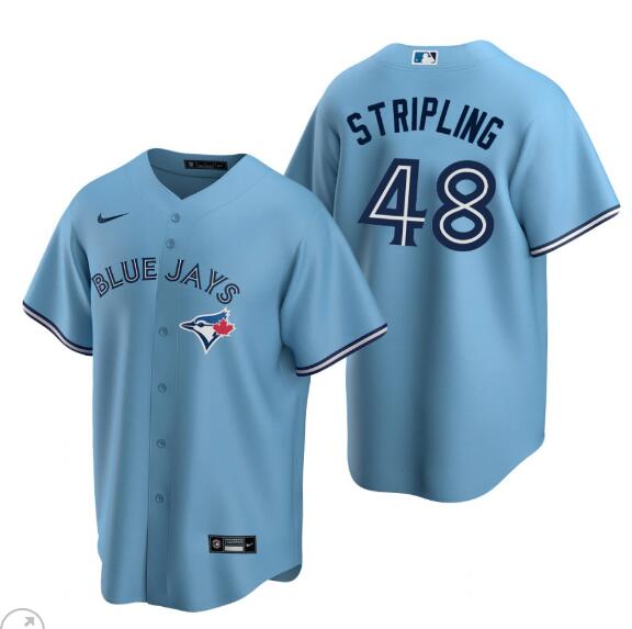 Mens Blue Jays #48 Ross Stripling Powder Blue Alternate Jersey