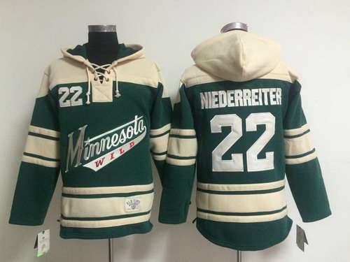 Minnesota Wild #22 Nino Niederreiter Old Time Hockey Green Hoodie