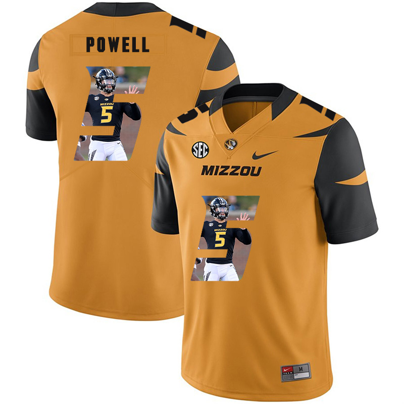 Missouri Tigers 5 Taylor Powell Gold Nike Fashion College Football Jersey