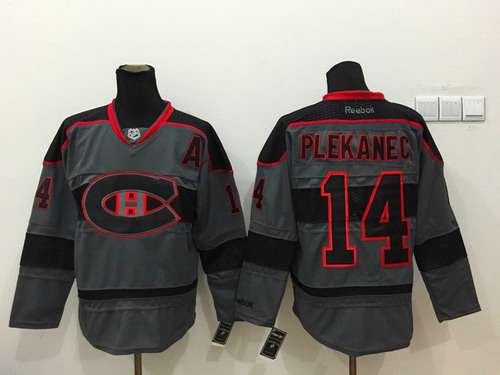 Montreal Canadiens #14 Tomas Plekanec Charcoal Gray Jersey