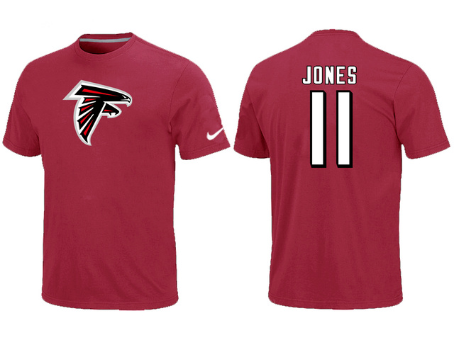 Nike Atlanta Falcons 11 Jones Name & Number T-Shirt Red