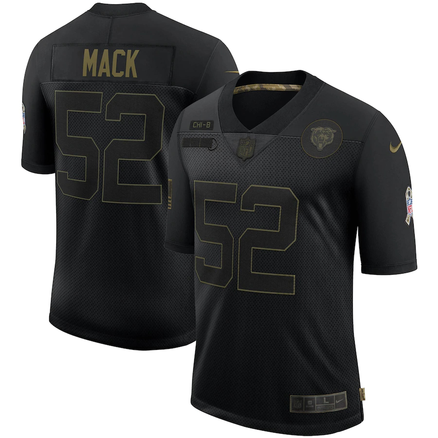 Nike Bears 52 Khalil Mack Black 2020 Salute To Service Limited Jersey