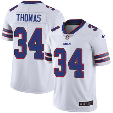 Nike Bills #34 Thurman Thomas White Stitched NFL Vapor Untouchable Limited Jersey-white