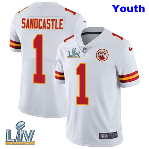 Nike Chiefs 1 Leon Sandcastle White Youth Vapor Untouchable Limited Jersey