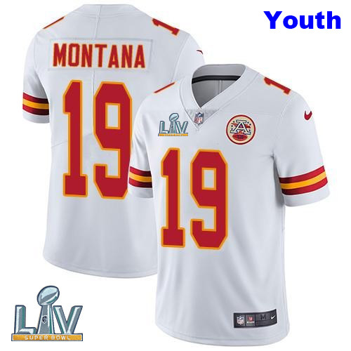 Nike Chiefs 19 Joe Montana White Youth Vapor Untouchable Limited Jersey