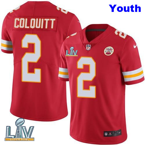 Nike Chiefs 2 Dustin Colquitt Red Youth Vapor Untouchable Limited Jersey