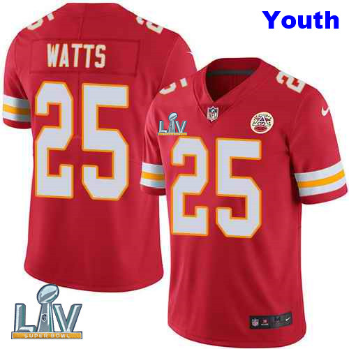 Nike Chiefs 25 Armani Watts Red Youth Vapor Untouchable Limited Jersey