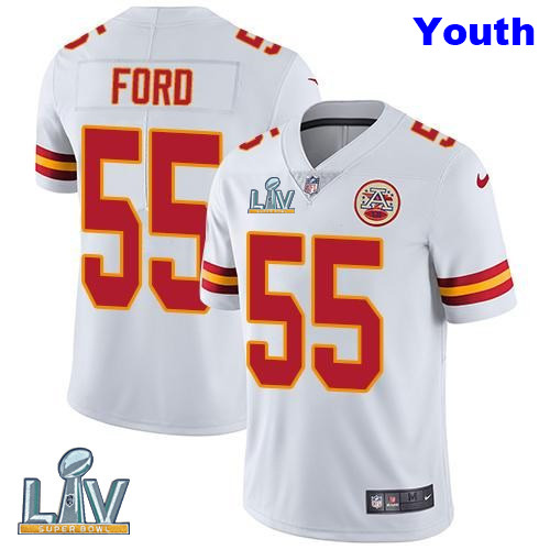 Nike Chiefs 55 Dee Ford White Youth Vapor Untouchable Limited Jersey