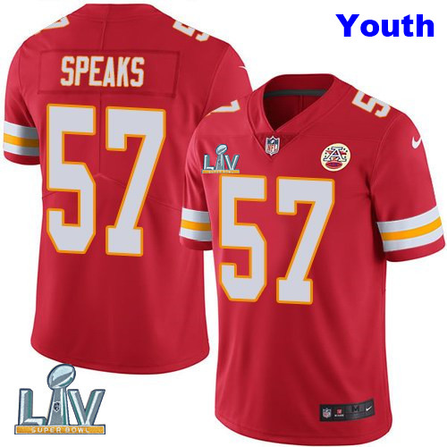 Nike Chiefs 57 Breeland Speaks Red Youth Vapor Untouchable Limited Jersey