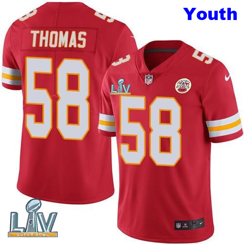 Nike Chiefs 58 Derrick Thomas Red Youth Vapor Untouchable Limited Jersey