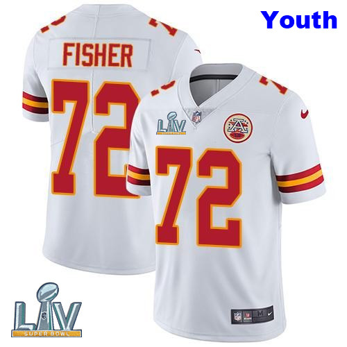 Nike Chiefs 72 Eric Fisher White Youth Vapor Untouchable Limited Jersey