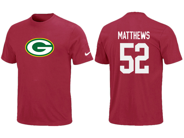 Nike Green Bay Packers  52 MATTHEWS Name & Number T-Shirt Red