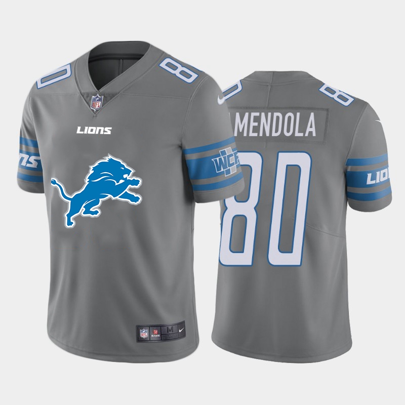 Nike Lions 80 Danny Amendola Gray Team Big Logo Vapor Untouchable Limited Jersey