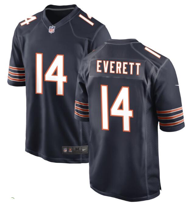 Nike Men's Chicago Bears #14 Gerald Everett Navy Game Jersey