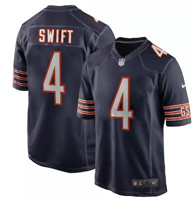 Nike Men's Chicago Bears #4 D'Andre Swift Navy Game Jersey