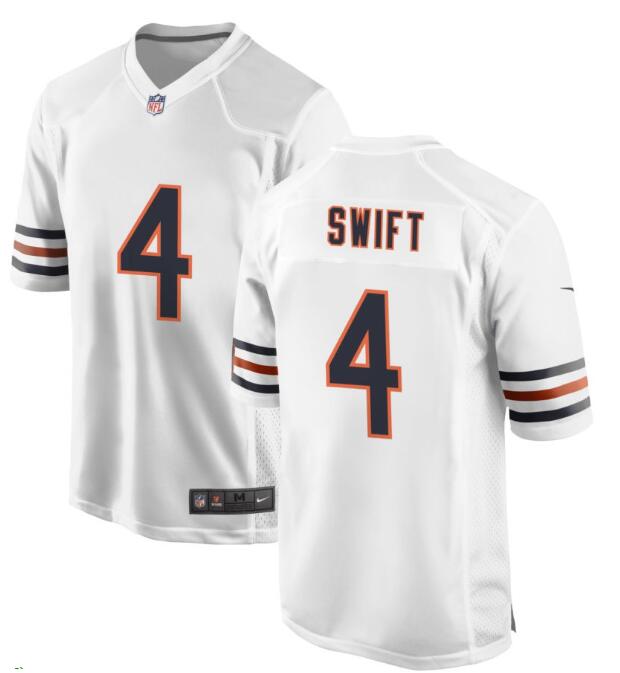 Nike Men's Chicago Bears #4 D'Andre Swift Navy white Jersey