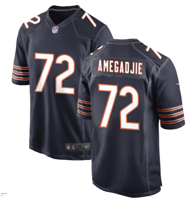 Nike Men's Chicago Bears #72 Kiran Amegadjie Navy Game Jersey