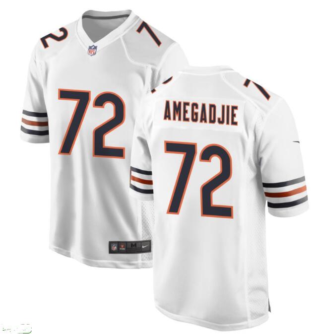 Nike Men's Chicago Bears #72 Kiran Amegadjie WHite Game Jersey