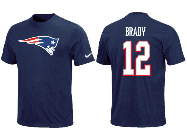 Nike New England Patriots #12 Tom Brady Name & Number T-Shirt