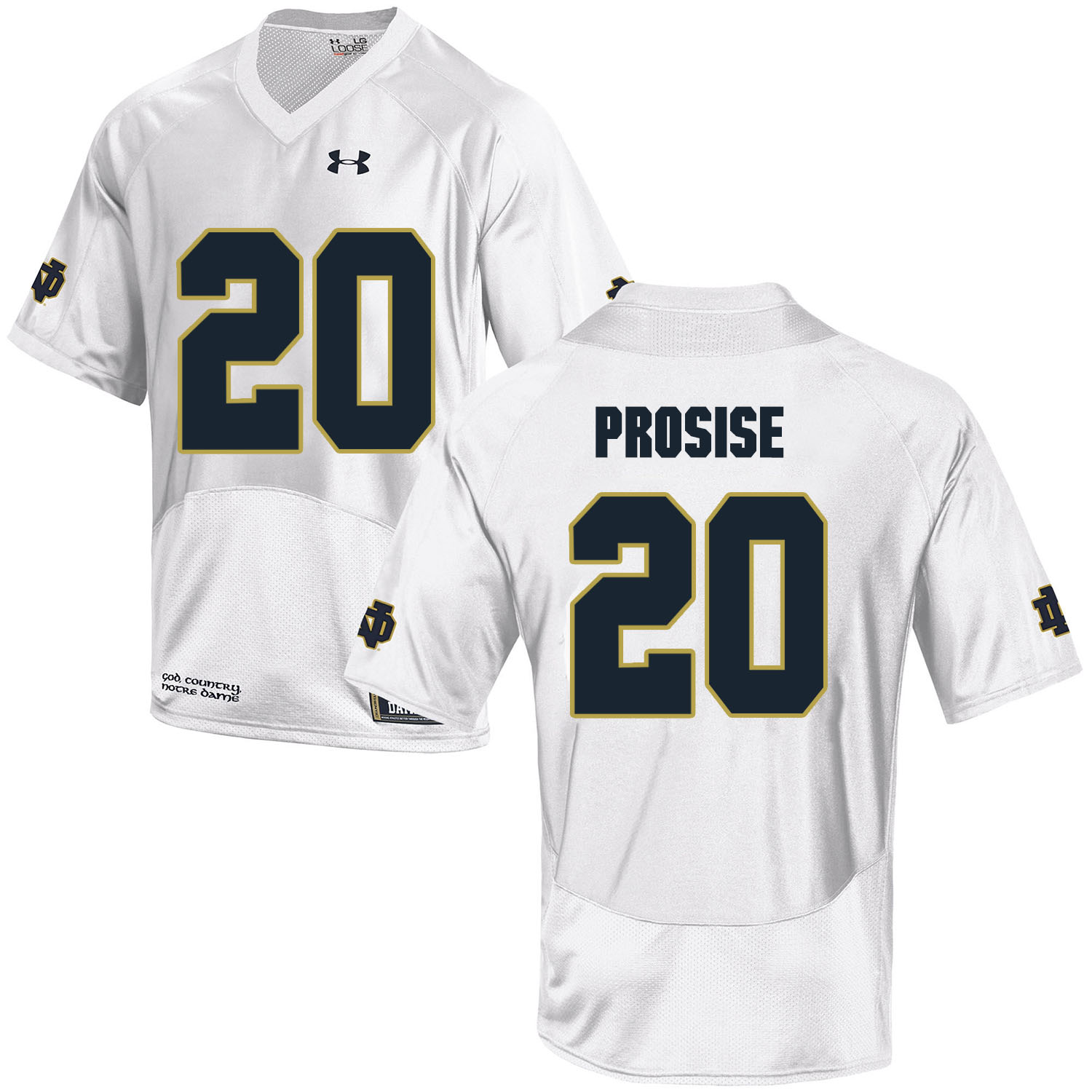 Notre Dame Fighting Irish 20 C.J. Prosise White College Football Jersey