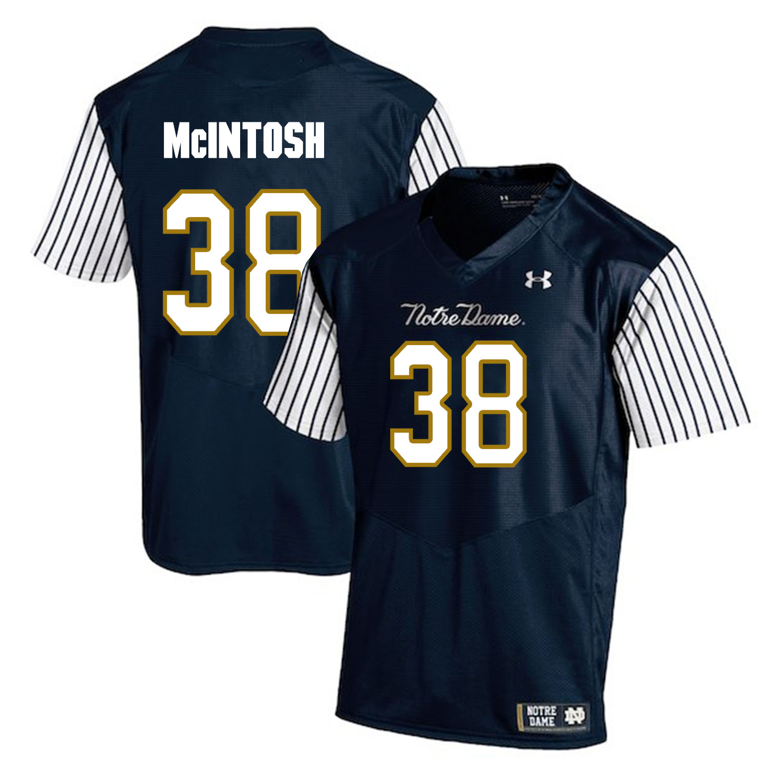 Notre Dame Fighting Irish 38 Deon McIntosh Navy College Football Jersey