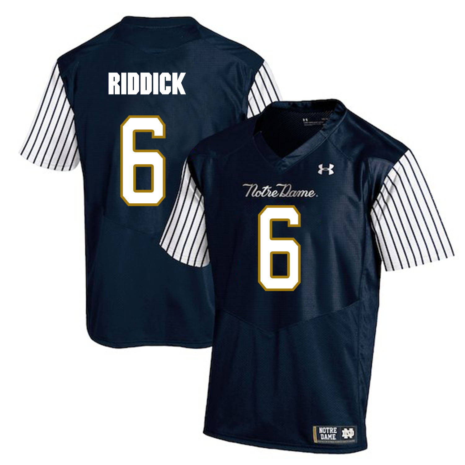 Notre Dame Fighting Irish 6 Theo Riddick Navy College Football Jersey