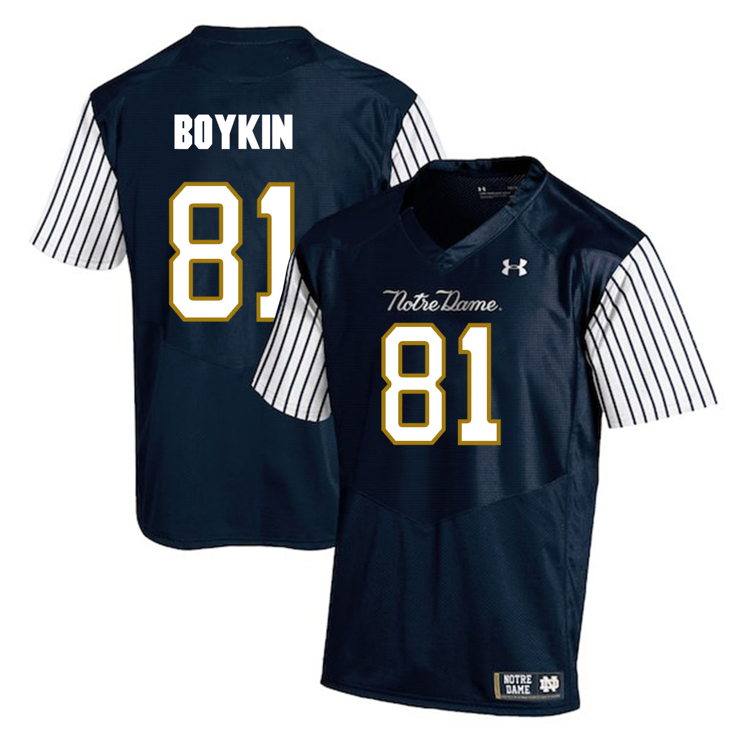 Notre Dame Fighting Irish 81 Miles Boykin Navy College Football Jersey