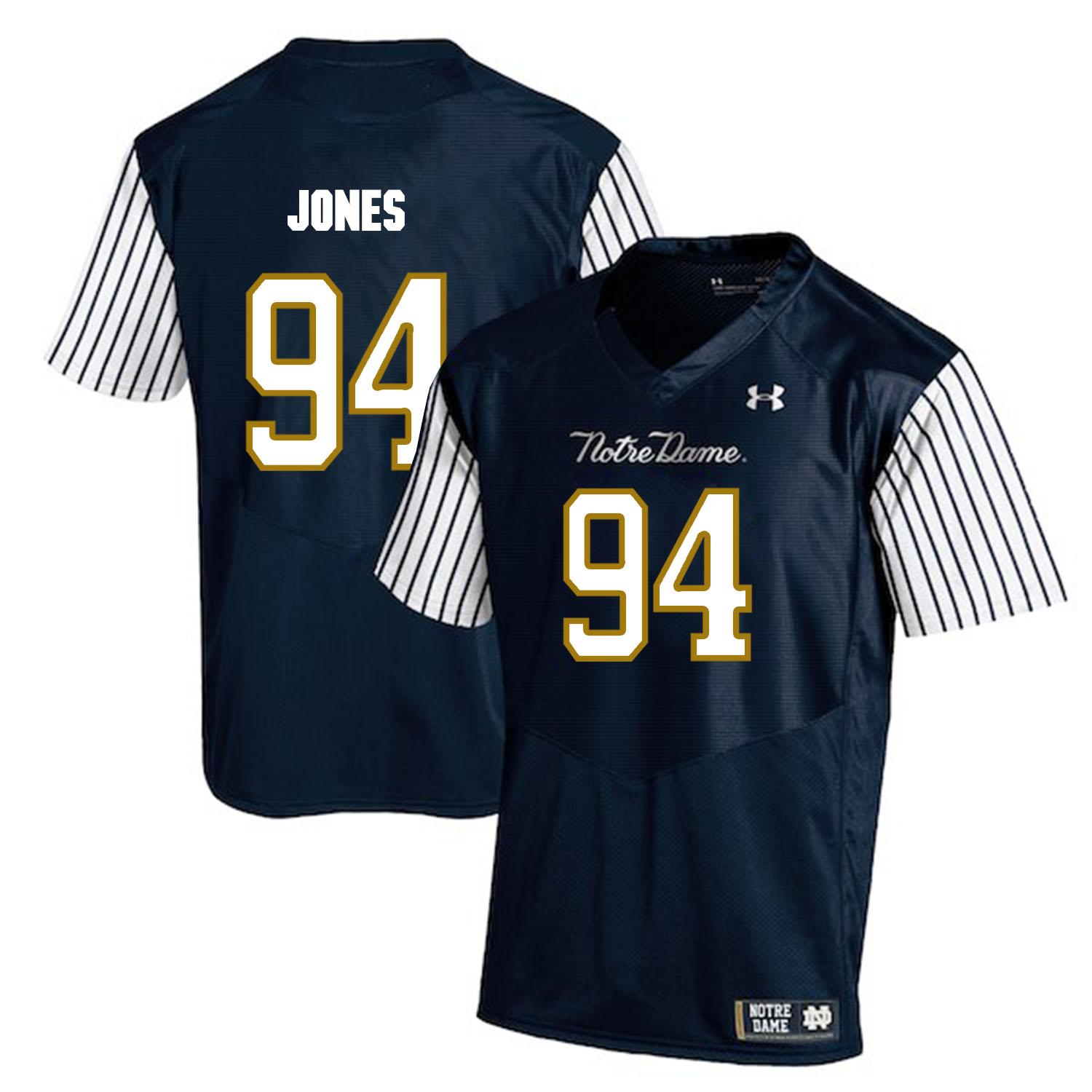 Notre Dame Fighting Irish 94 Jarron Jones Navy College Football Jersey