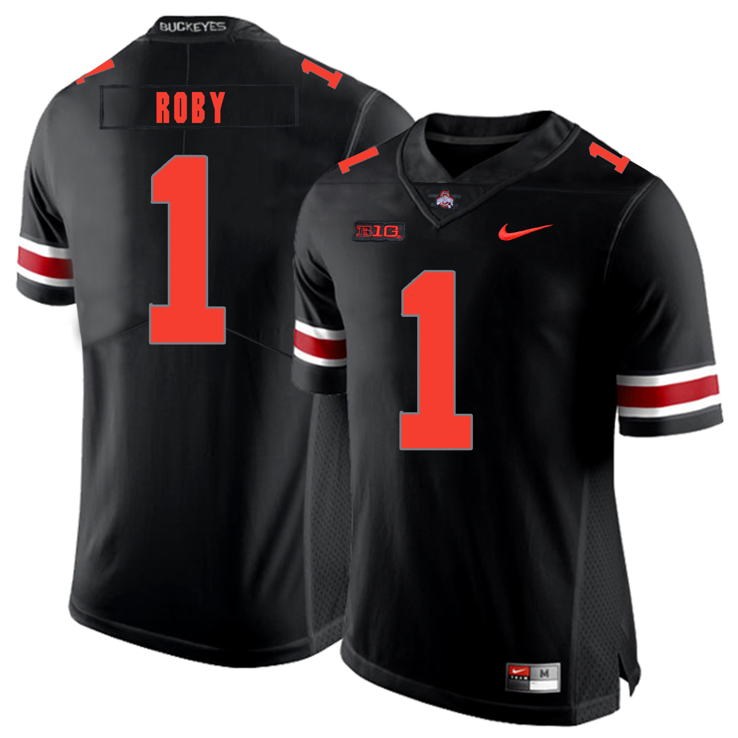 Ohio State Buckeyes 1 Bradley Roby Black Shadow Nike College Football Jersey