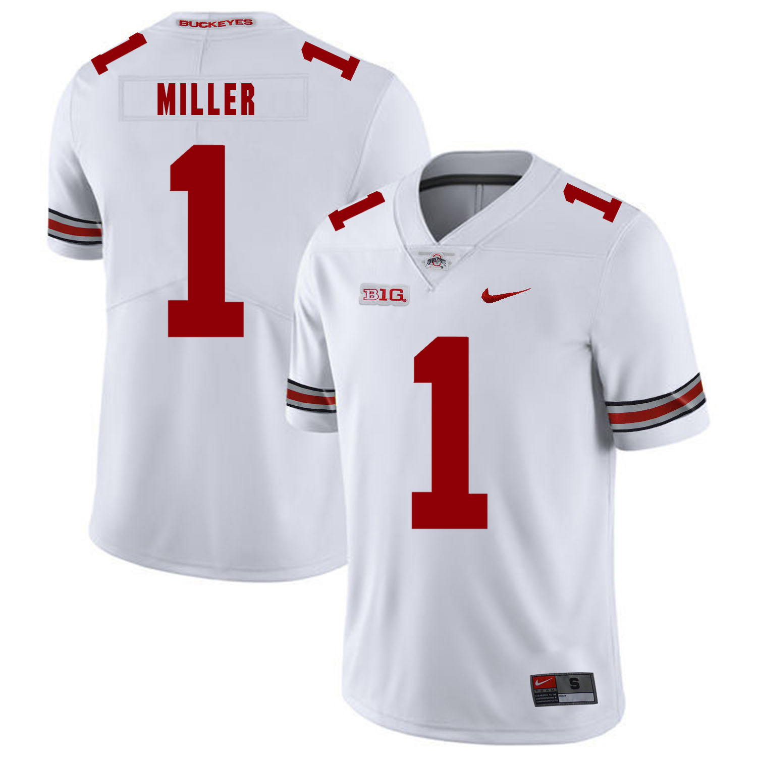 Ohio State Buckeyes 1 Braxton Miller White Nike College Football Jersey