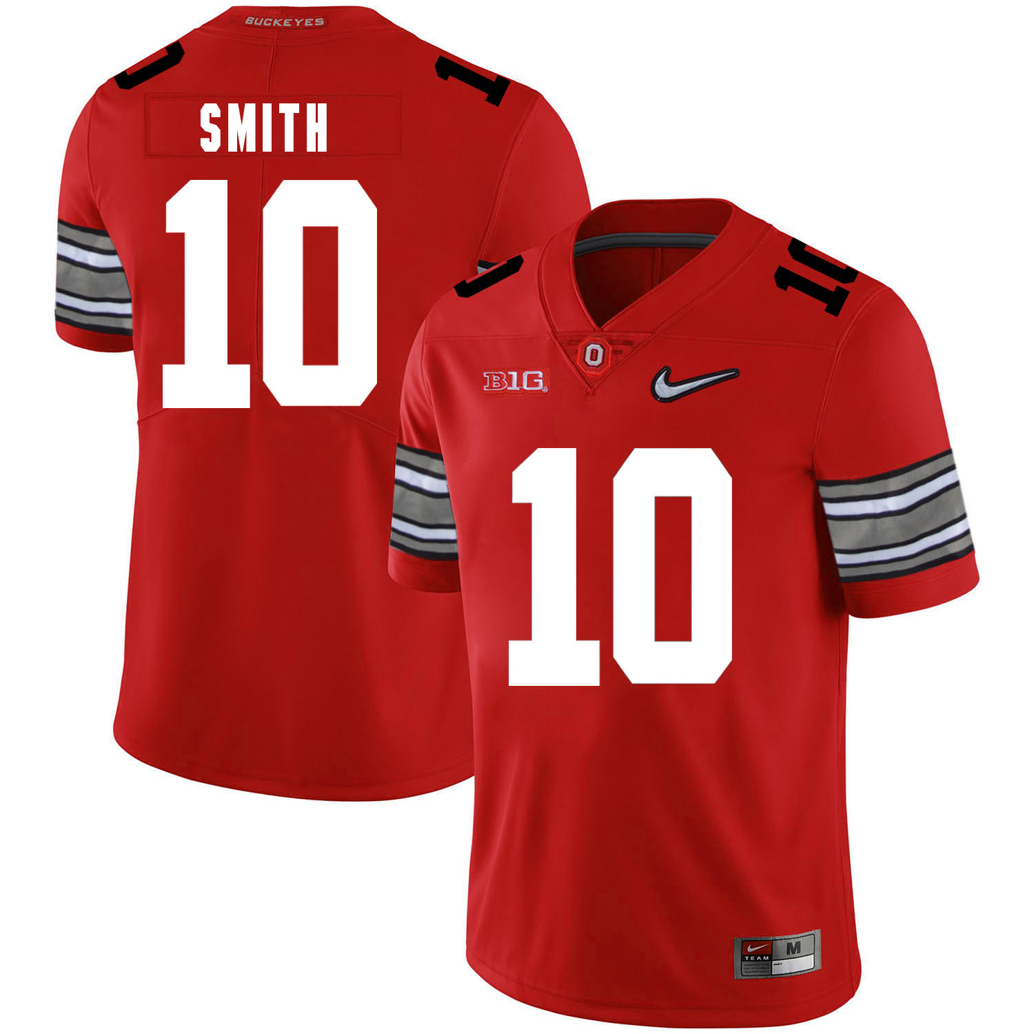 Ohio State Buckeyes 10 Troy Smith Red Diamond Nike Logo College Football Jersey