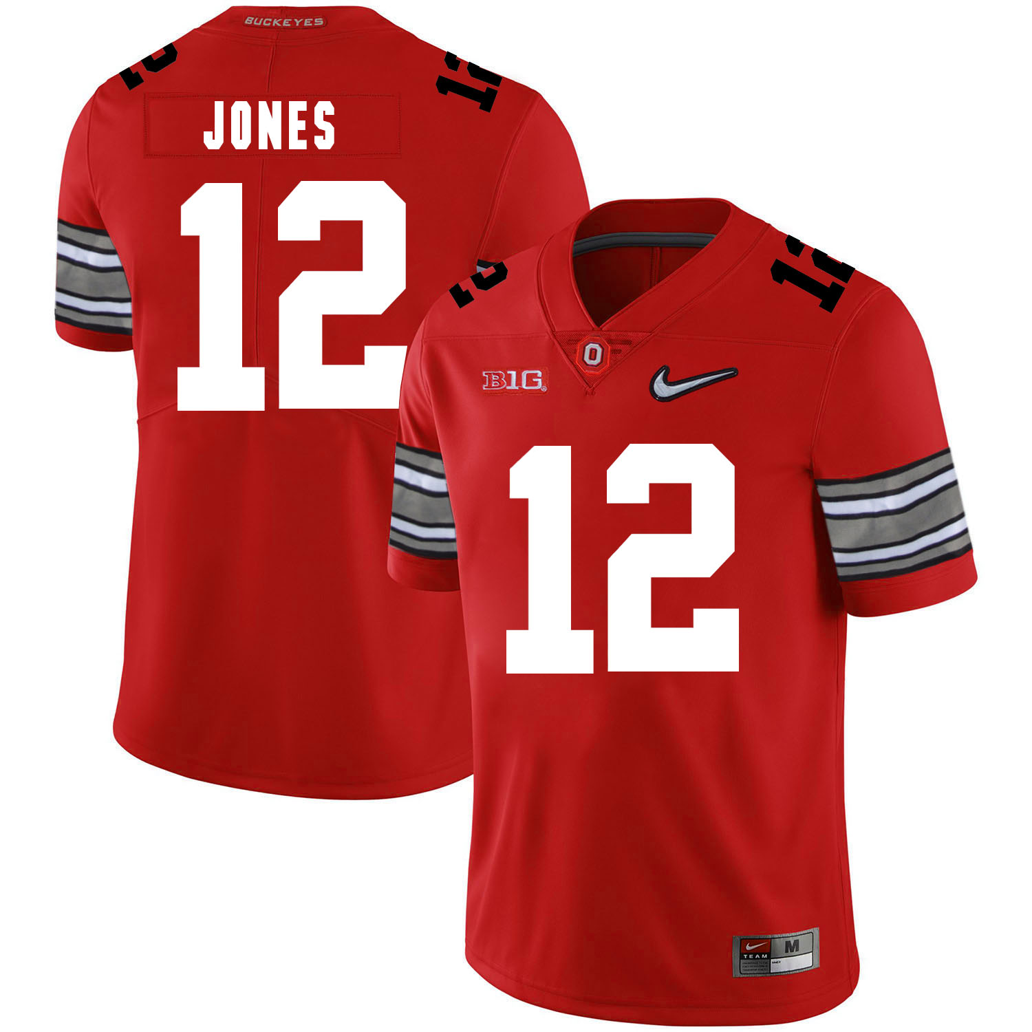 Ohio State Buckeyes 12 Cardale Jones Red Diamond Nike Logo College Football Jersey