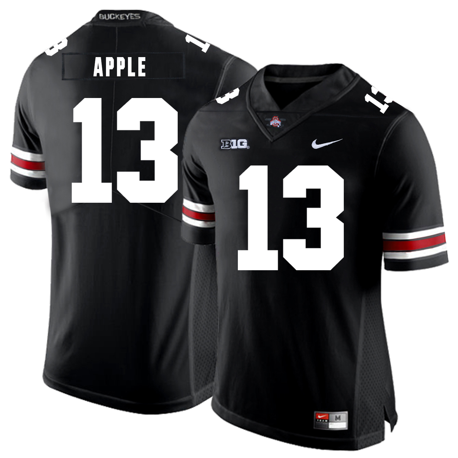 Ohio State Buckeyes 13 Eli Apple Black Nike College Football Jersey