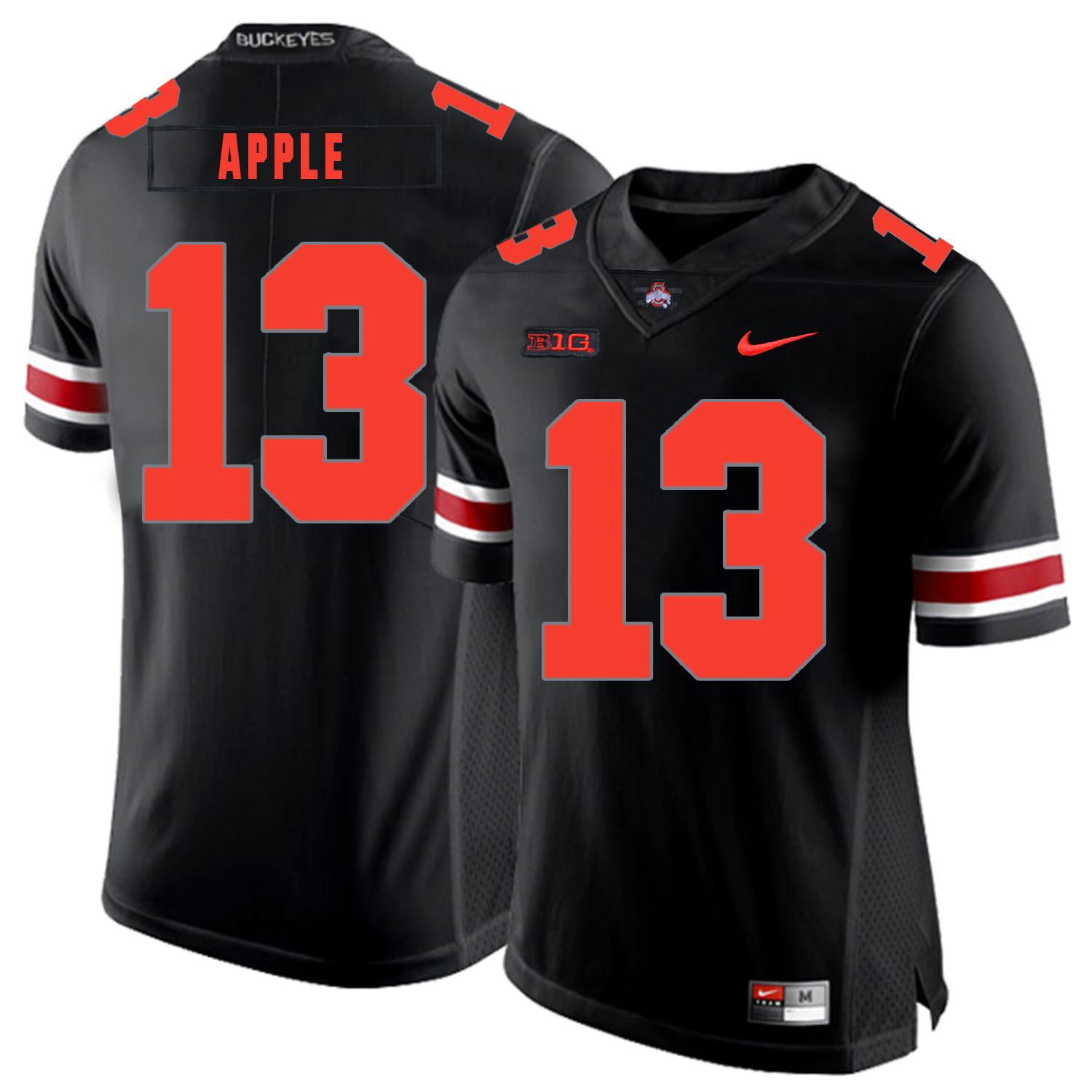 Ohio State Buckeyes 13 Eli Apple Black Shadow Nike College Football Jersey